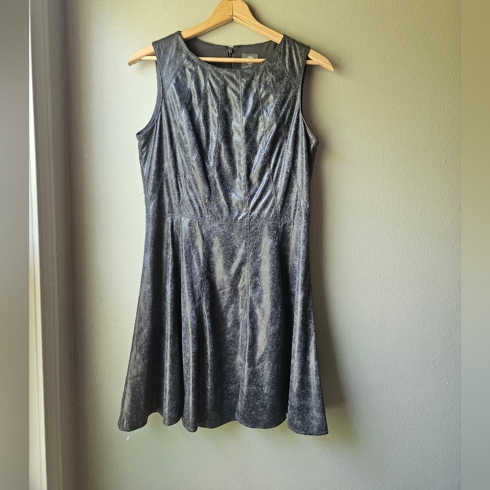 Vince Cumato Vegan Leather Fit And Flare Dress Size 14